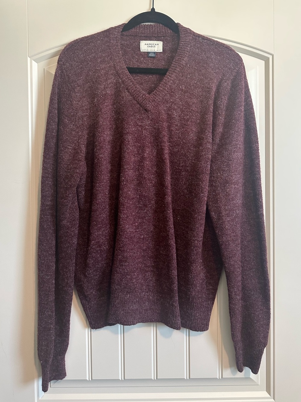 American Eagle Outfitters Men's V-Neck Sweater - Maroon